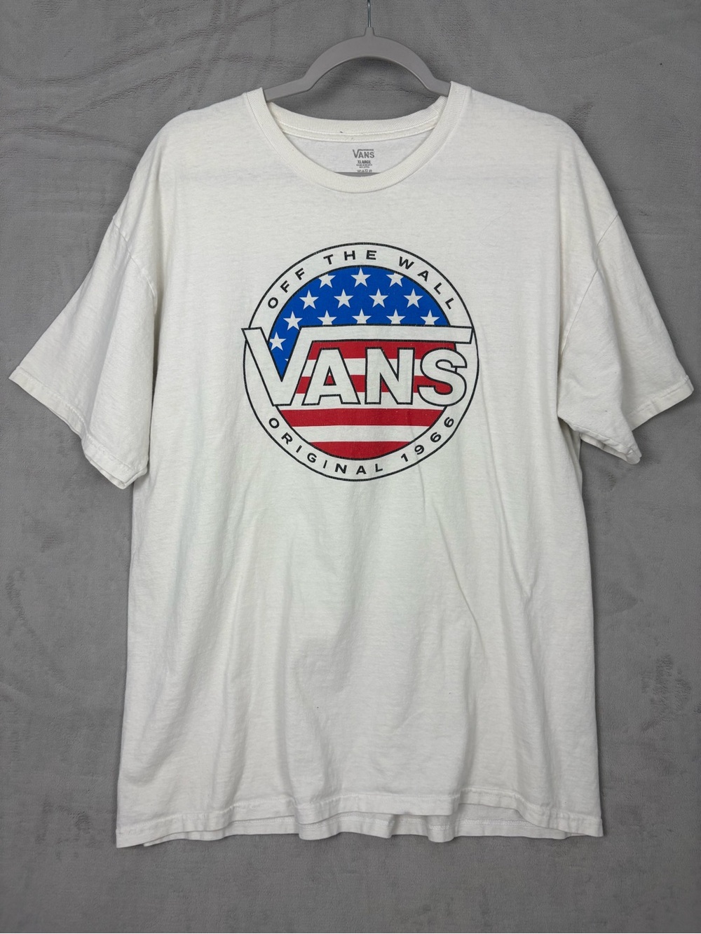 Vans Off The Wall USA Flag Graphic Tee XL Patriotic Skate Shirt 4th of July